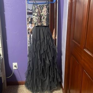 Gorgeous grey two piece prom dress size 1/2